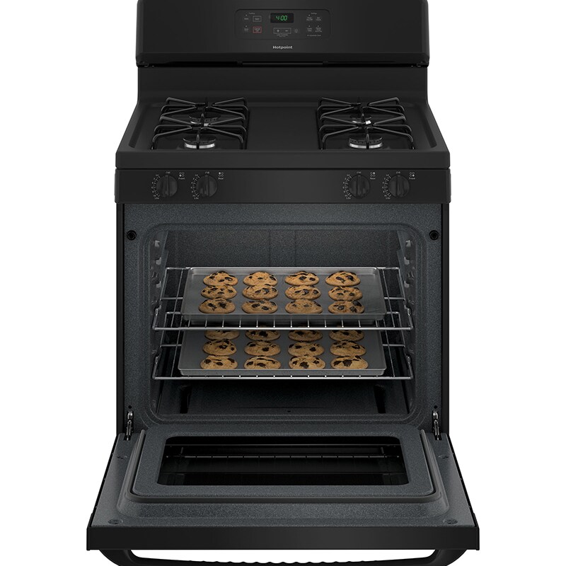 Hotpoint 30 in. 4.8 cu. ft. Gas Range with 4 Sealed Burners - Black, , hires