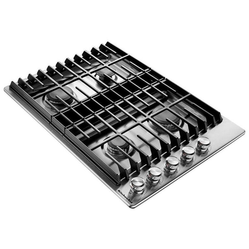 KitchenAid 30 in. 4-Burner Natural Gas Rangetop with Simmer Burner & Power Burner - Stainless Steel, , hires