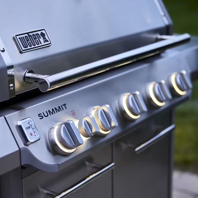 Weber Summit FS38 S Series 5-Burner Liquid Propane Gas Grill with Side Burner, Rotisserie & Smoker Box - Stainless Steel, , hires