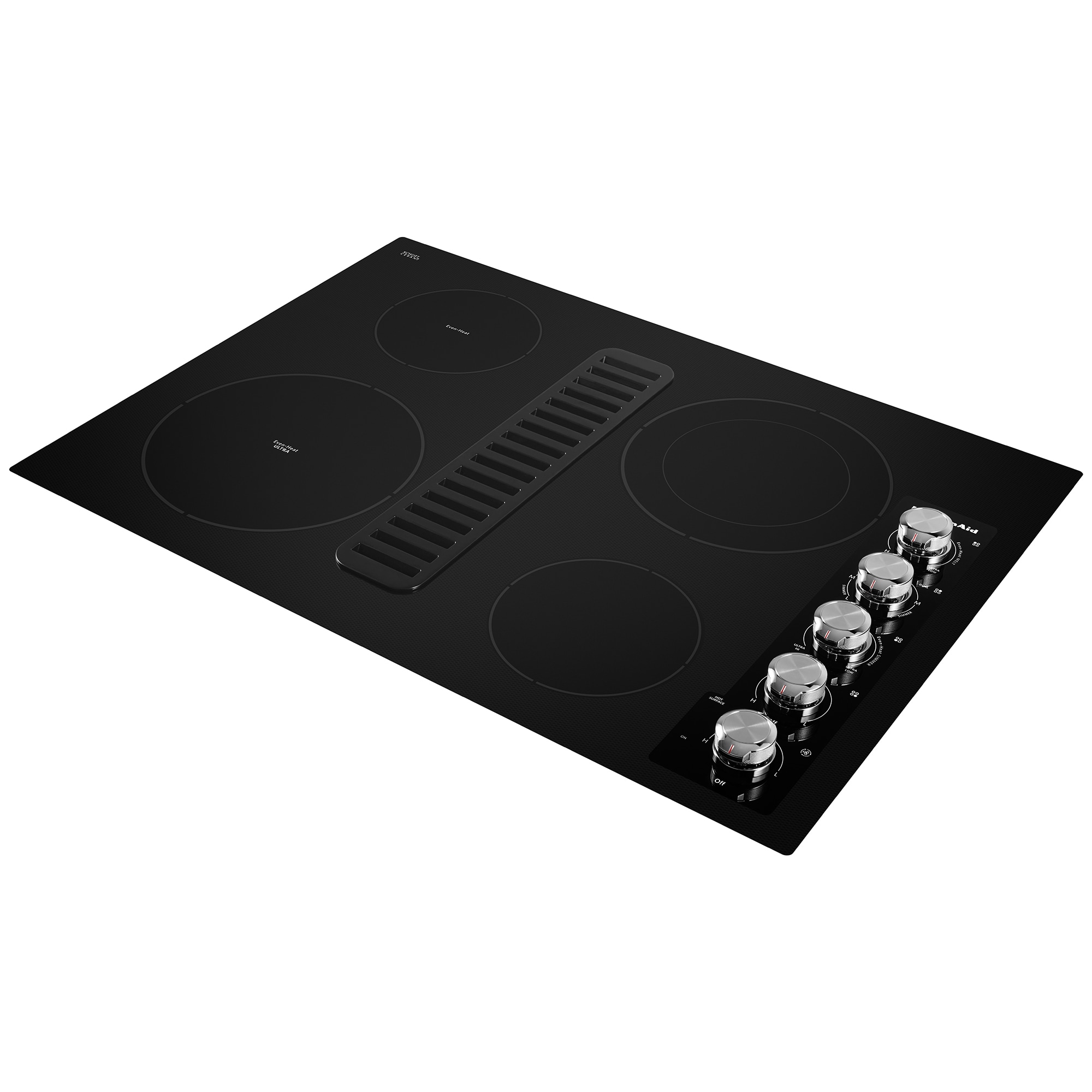 KitchenAid 30 in. 4-Burner Electric Cooktop with Downdraft, Simmer Burner & Power Burner - Black, , hires