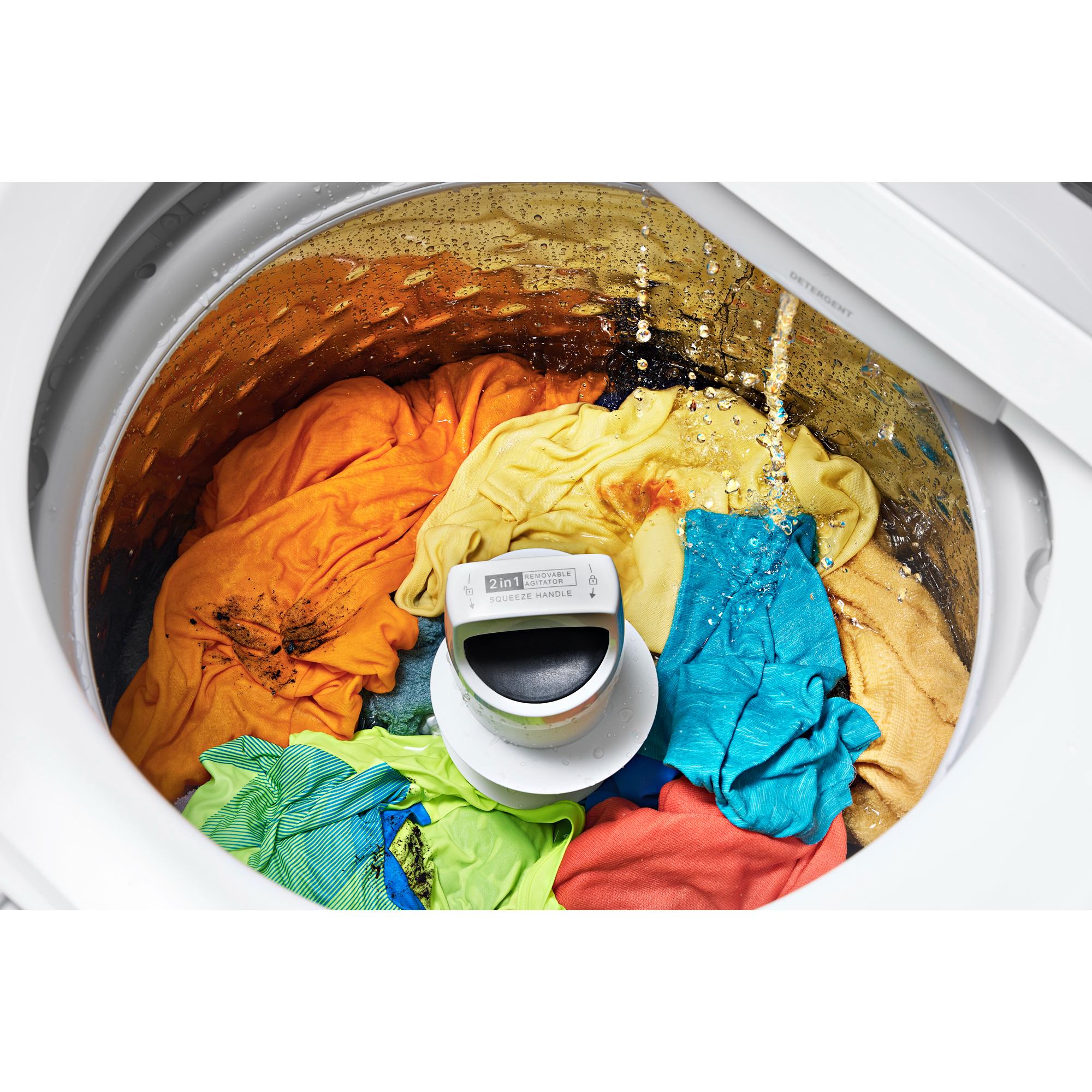 Whirlpool 27 in. 4.2 cu. ft. Top Load Washer with 2-in-1 Removable Agitator, Sanitize with Oxi & Soft Close Glass Lid - White, , hires