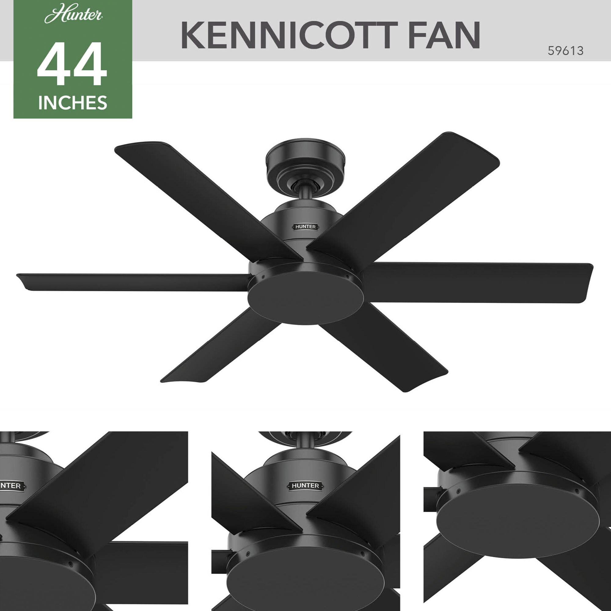 Hunter Kennicott 44 in. Indoor/Outdoor Ceiling Fan with Wall Control