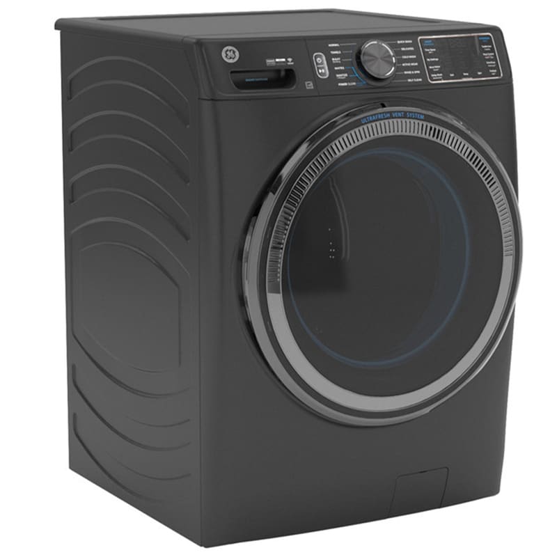 GE 28 in. 5.0 cu. ft. Smart Stackable Front Load Washer with OdorBlock, Sanitize Cycle & Steam Cycle - Carbon Graphite, Carbon Graphite, hires