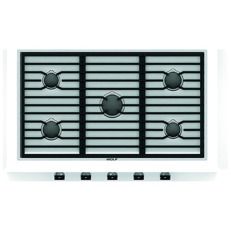 Wolf Contemporary 36 in. 5-Burner Natural Gas Cooktop with Simmer Burner & Power Burner - Stainless Steel, , hires