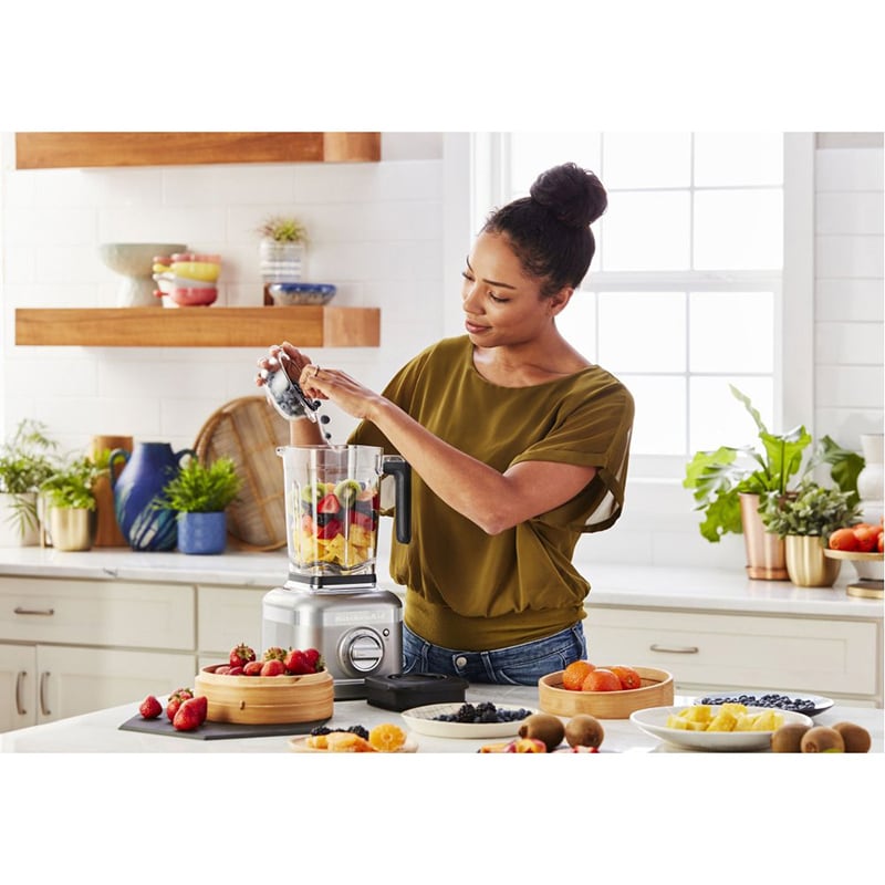 KitchenAid K400 56 Oz. Variable Speed Countertop Blender with Plastic Jar & Tamper - Contour Silver, , hires