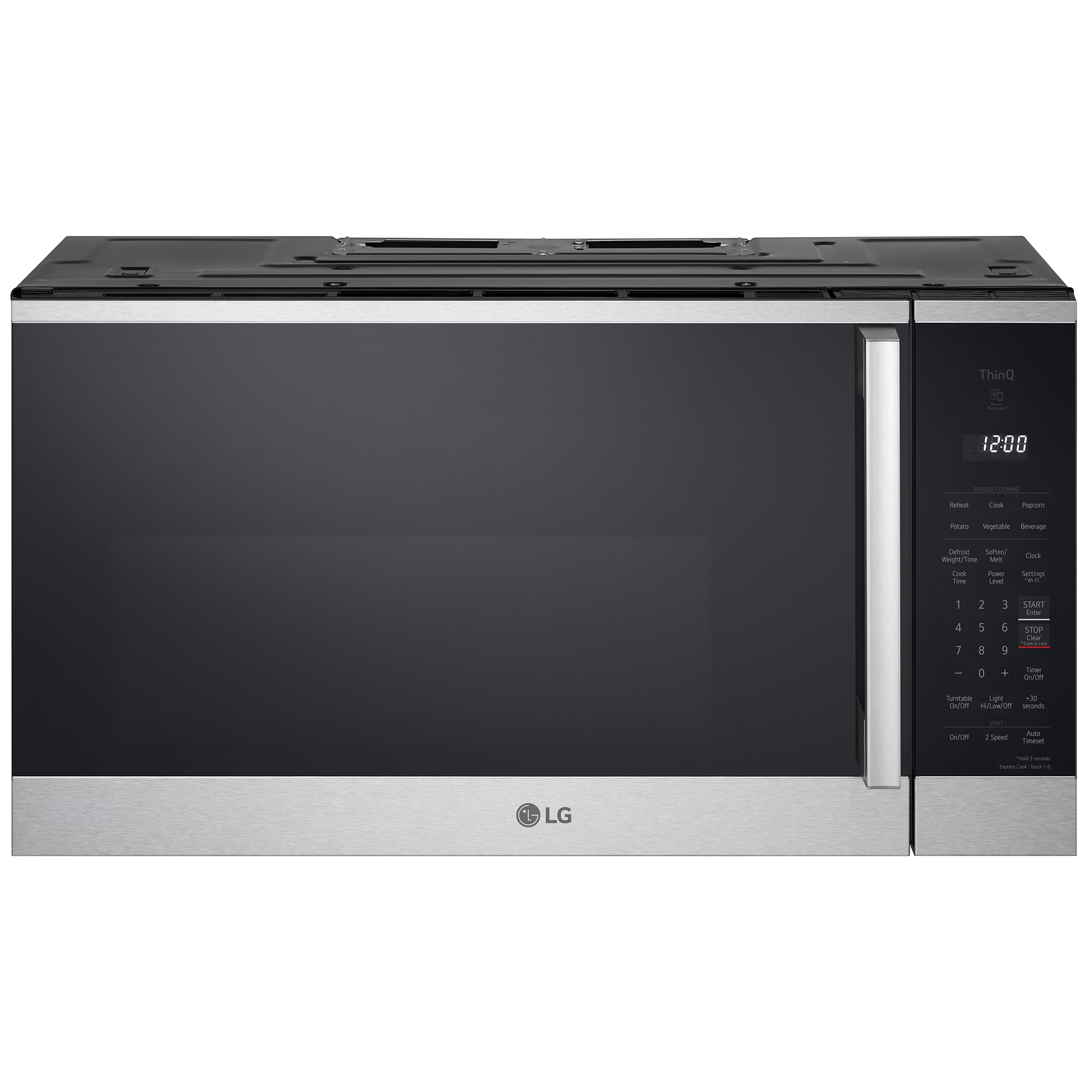 LG 30 in. 1.8 cu. ft. 1000W Smart Over-the-Range Microwave with 300 CFM & Sensor Cooking - PrintProof Stainless Steel, , hires