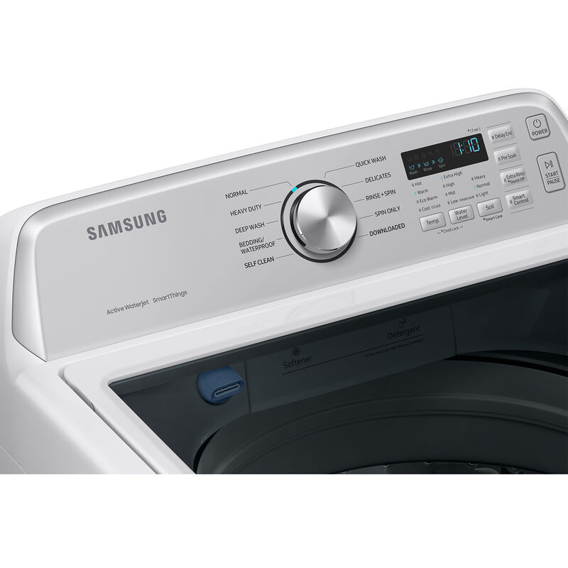 Samsung 27 in. 4.6 cu. ft. Smart Top Load Washer with ActiveWave Agitator & Active WaterJet - White, White, hires