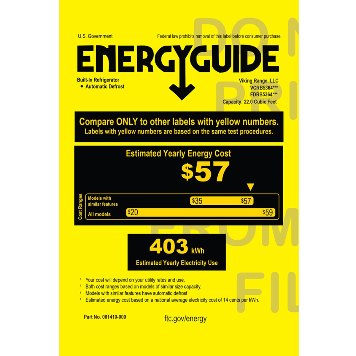 Viking 5 Series 36 in. 22.8 cu. ft. Built-In Counter Depth Freezerless Refrigerator - Stainless Steel, Stainless Steel, hires