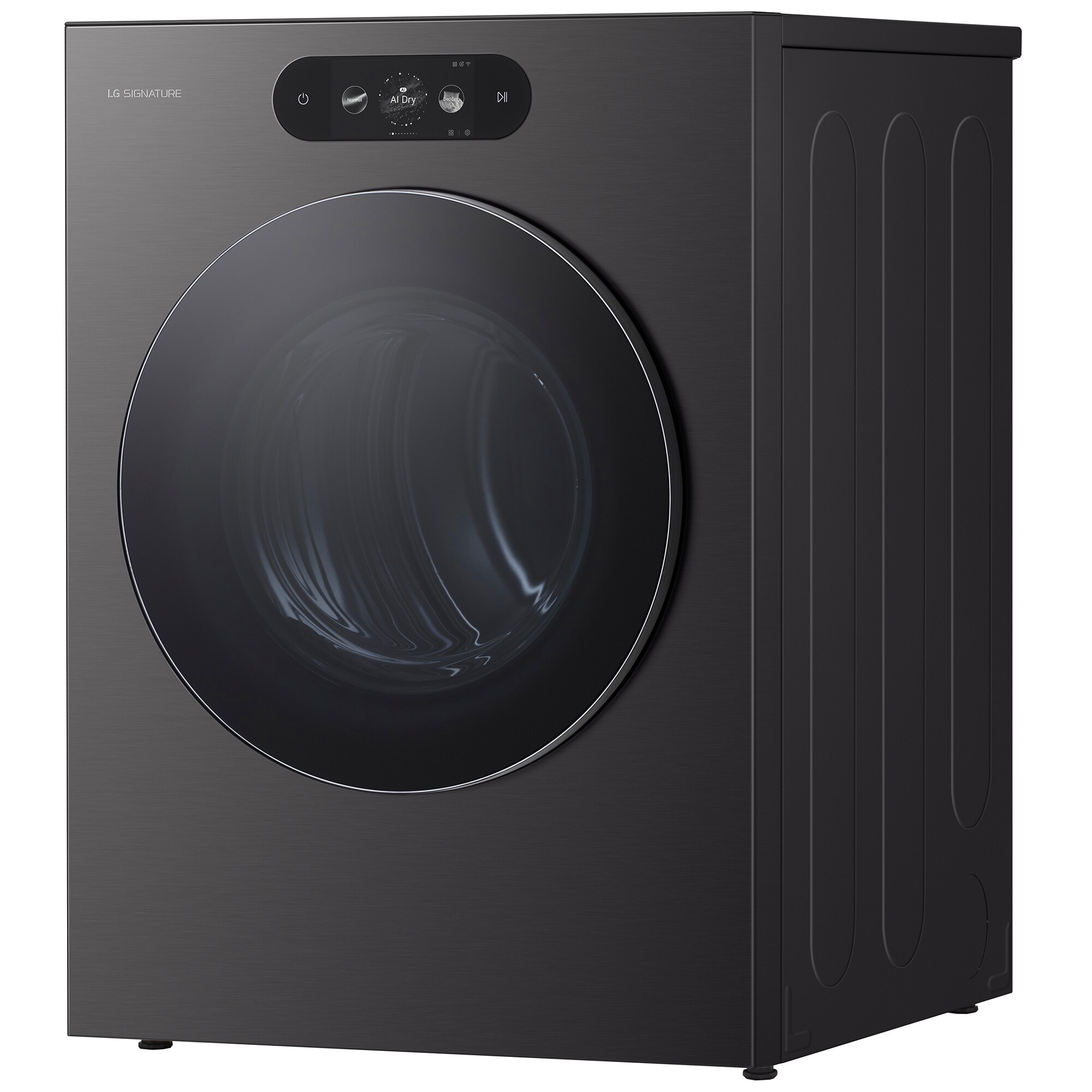 LG Signature 29 in. 9.0 cu. ft. Smart Stackable Electric Dryer with Built-In Intelligence, TurboSteam, AI Sensor Dry & Sanitize Cycle - Brushed Black Steel, , hires