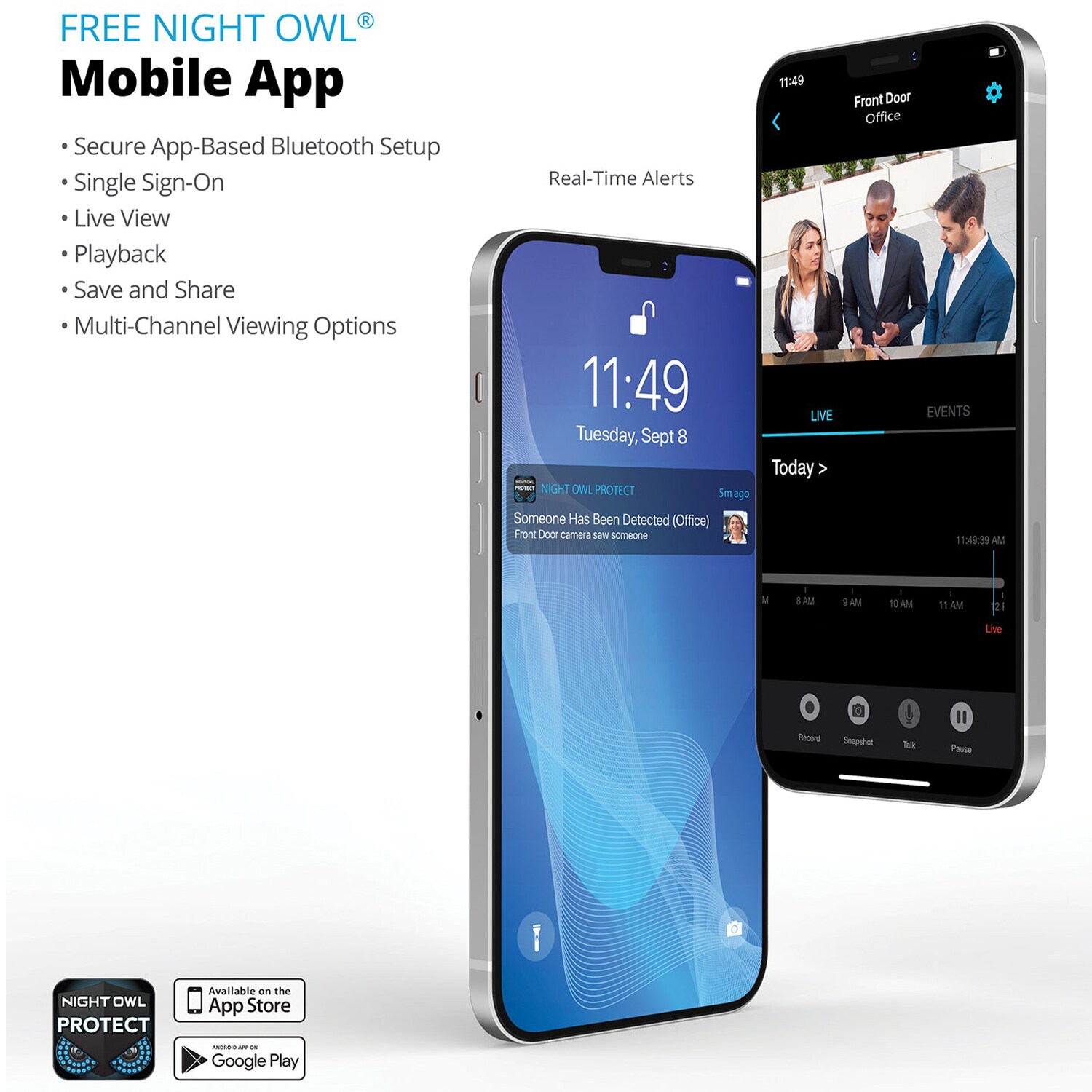 Night Owl - 12 Channel 4 Camera Wired 2K 1TB DVR Security System with 2-way Audio - White, , hires