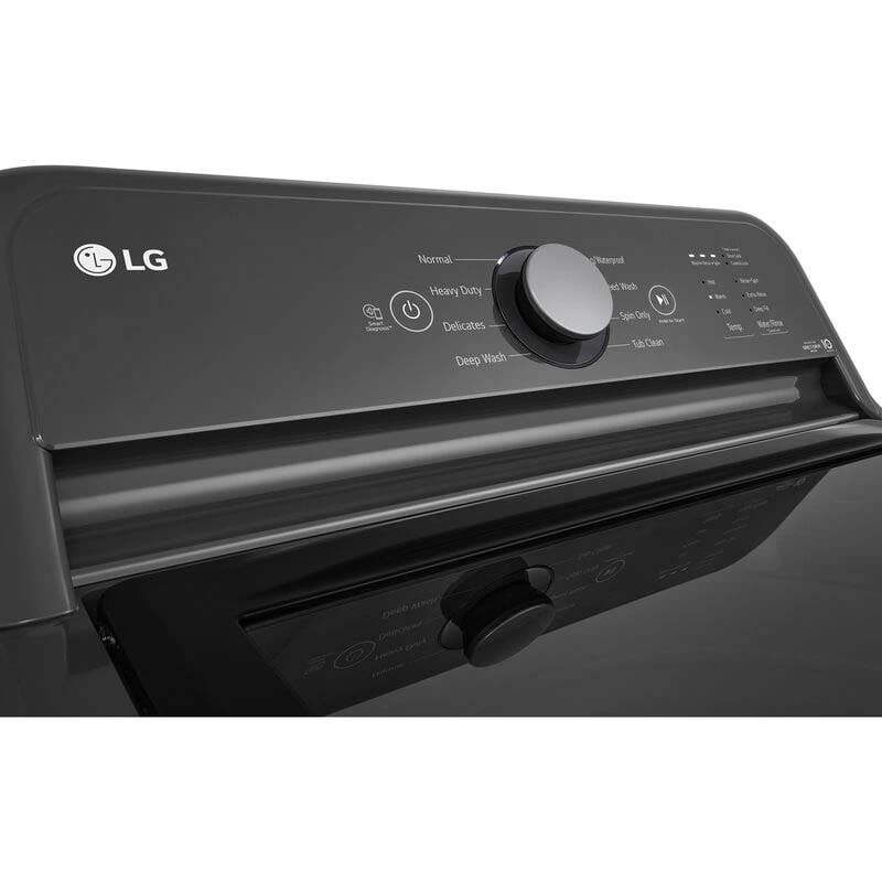 LG 27 in. 4.1 cu. ft. Top Load Washer with 4-Way Agitator, Slam Proof Glass Lid & True Balance Anti-Vibration System - Monochrome Gray, Monochrome Gray, hires