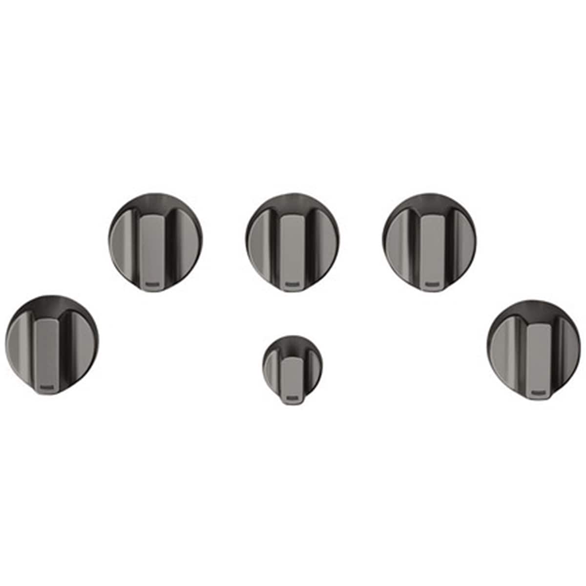 Cafe knob Set for 5 Piece Gas Cooktops and Ranges Brushed Black P.C