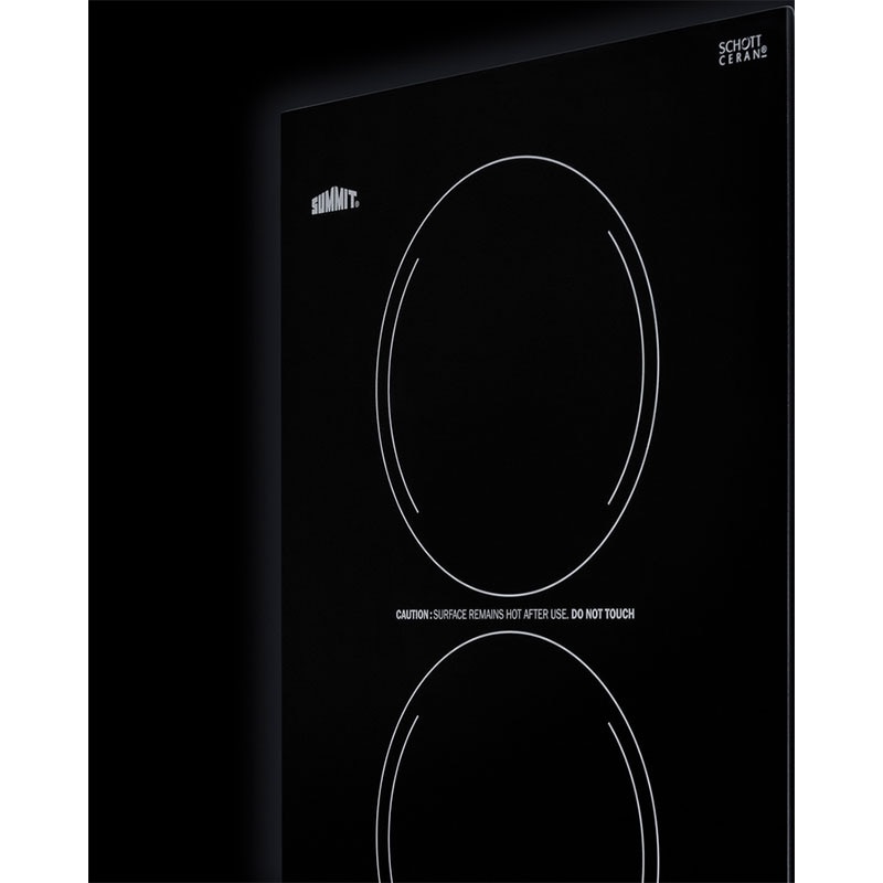 Summit 12 in. 2-Burner Electric Cooktop - Black, , hires