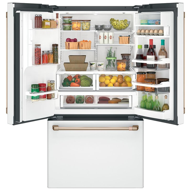 Cafe 36 in. 27.8 cu. ft. Smart French Door Refrigerator with Ice & Water Dispenser - Matte White, Matte White, hires