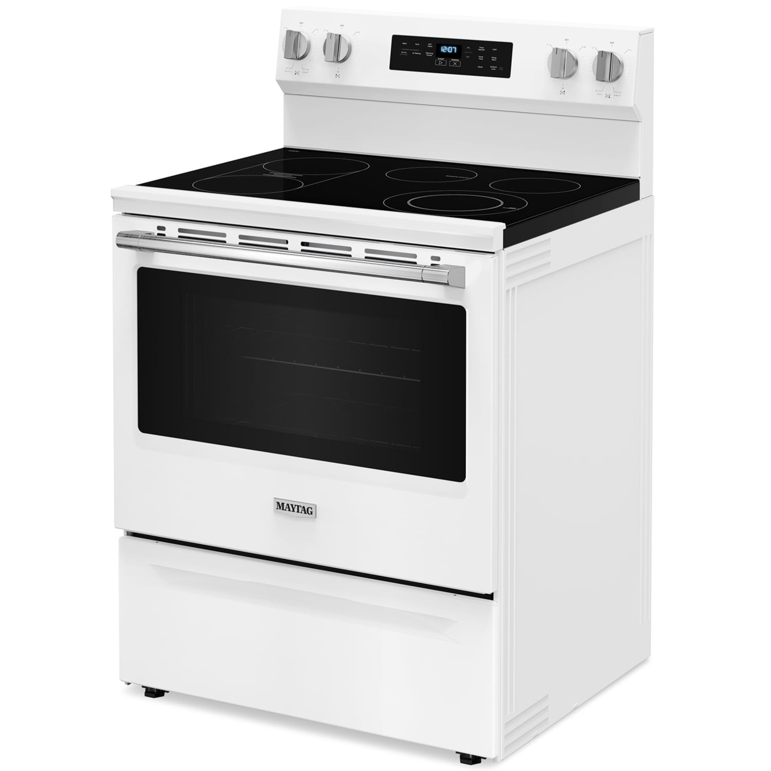 Maytag 30 in. 5.3 cu. ft. Air Fry Standard Convection Electric Range with Radiant Burners - White, White, hires