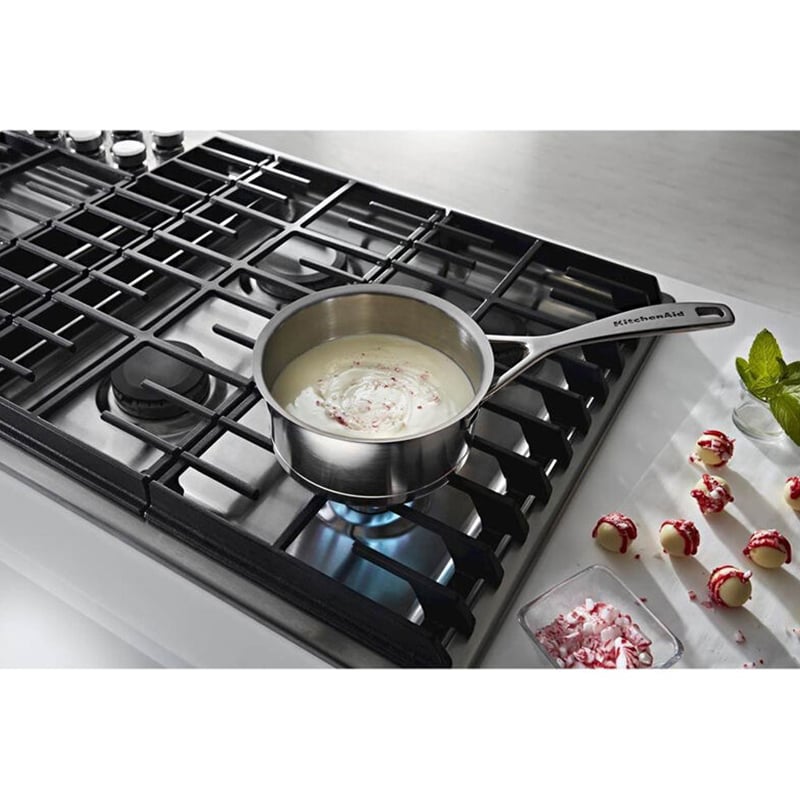 KitchenAid 36 in. 5-Burner Natural Gas Cooktop with Downdraft, Simmer Burner & Power Burner - Stainless Steel, , hires