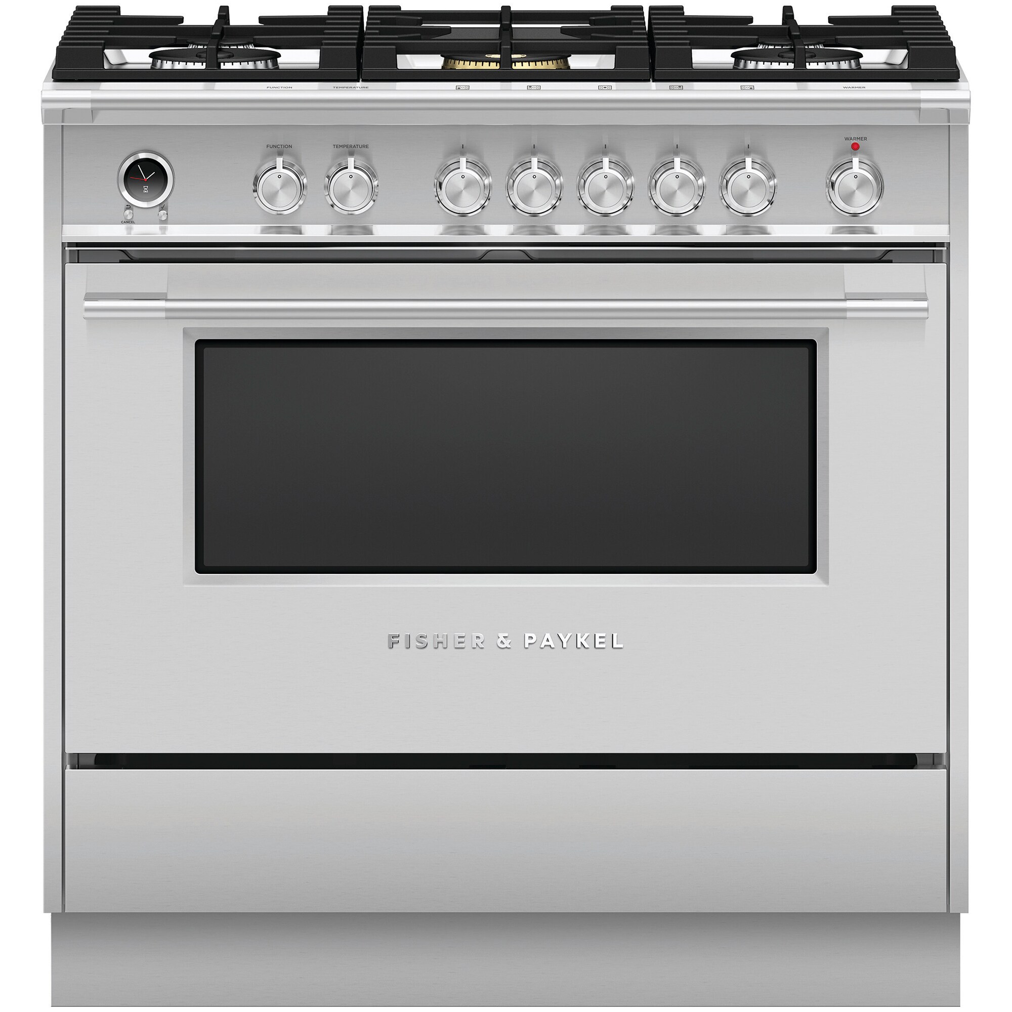 Fisher & Paykel Series 9 Classic 36 in. 4.9 cu. ft. True European Convection Dual Fuel Range with 5 Sealed Burners - Stainless Steel, , hires