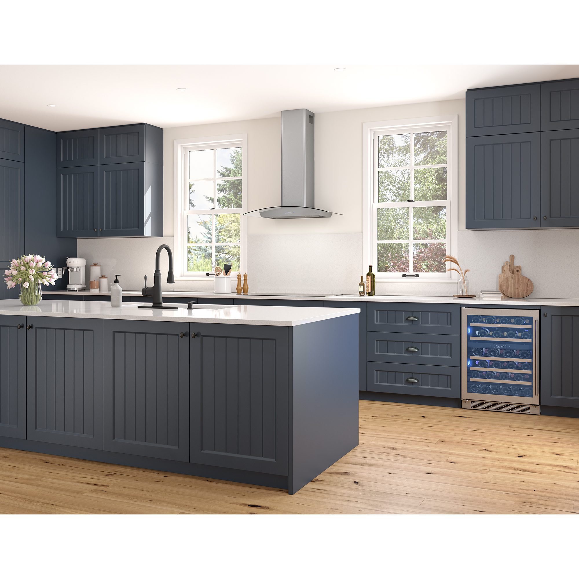 Zephyr 30 in. Chimney Style Range Hood with 5 Speed Settings, 600 CFM ...