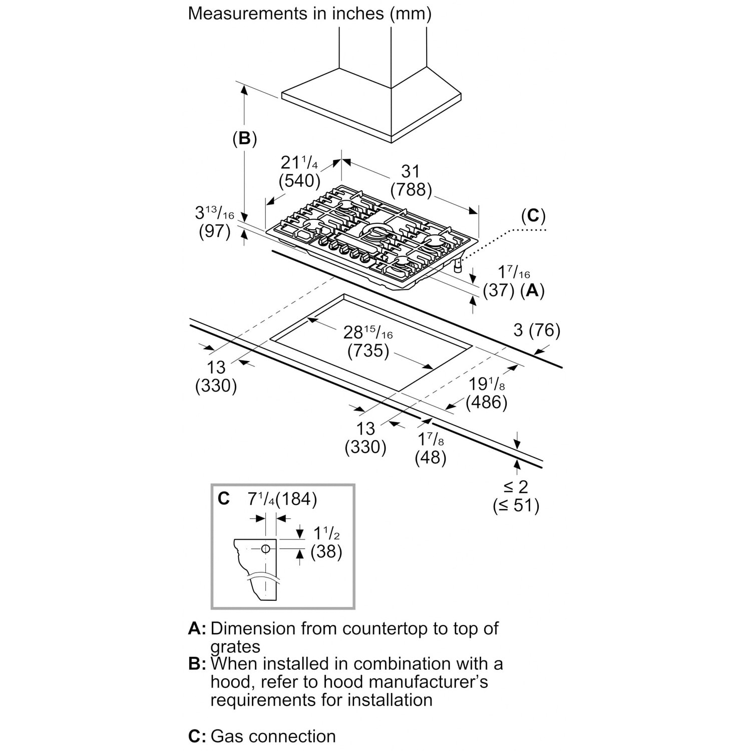 Bosch 800 Series 30 in. 5-Burner Natural Gas Cooktop with Simmer Burner & Power Burner - Black, Black, hires