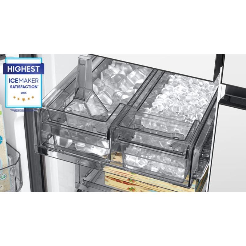 Samsung Bespoke 36 in. 22.5 cu. ft. Smart Counter Depth 4-Door French Door Refrigerator with Internal Water Dispenser - White Glass, White Glass, hires