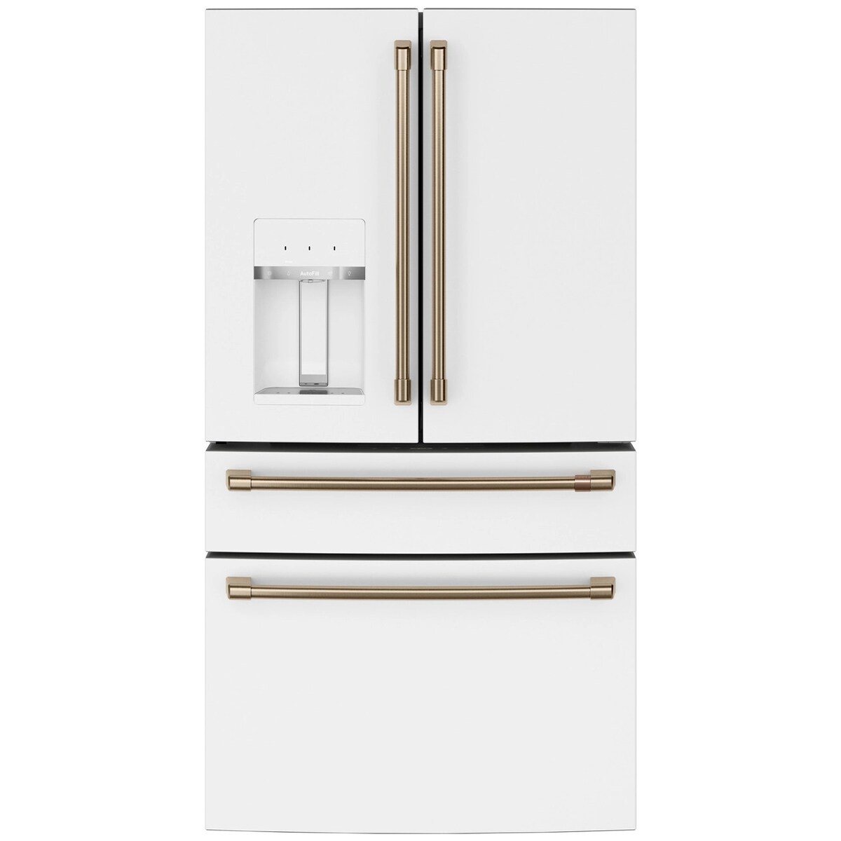 Cafe 36 in. 22.3 cu. ft. Smart Counter Depth 4-Door French Door Refrigerator with Ice & Water Dispenser - Matte White, Matte White, hires