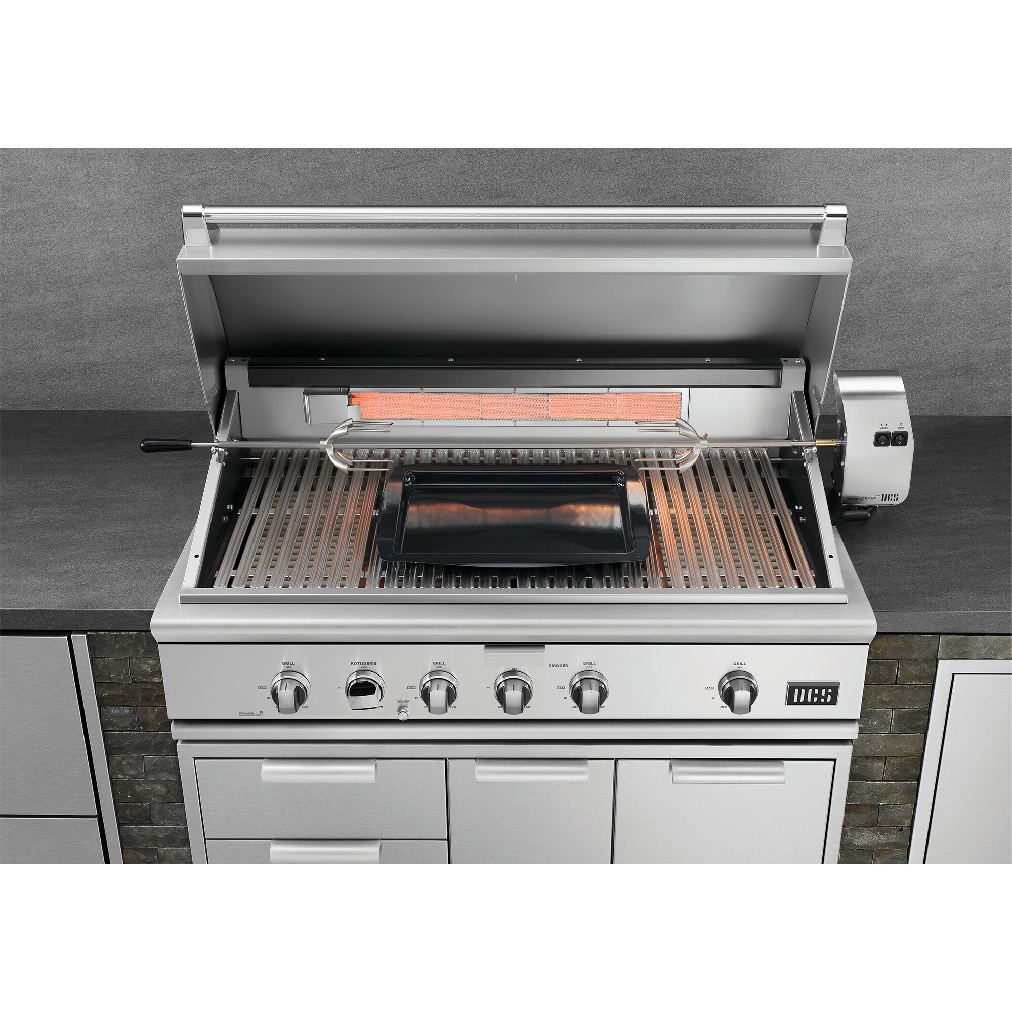 DCS Series 7 48 in. 4-Burner Built-In Liquid Propane Gas Grill with Rotisserie & Smoke Box - Stainless Steel, , hires