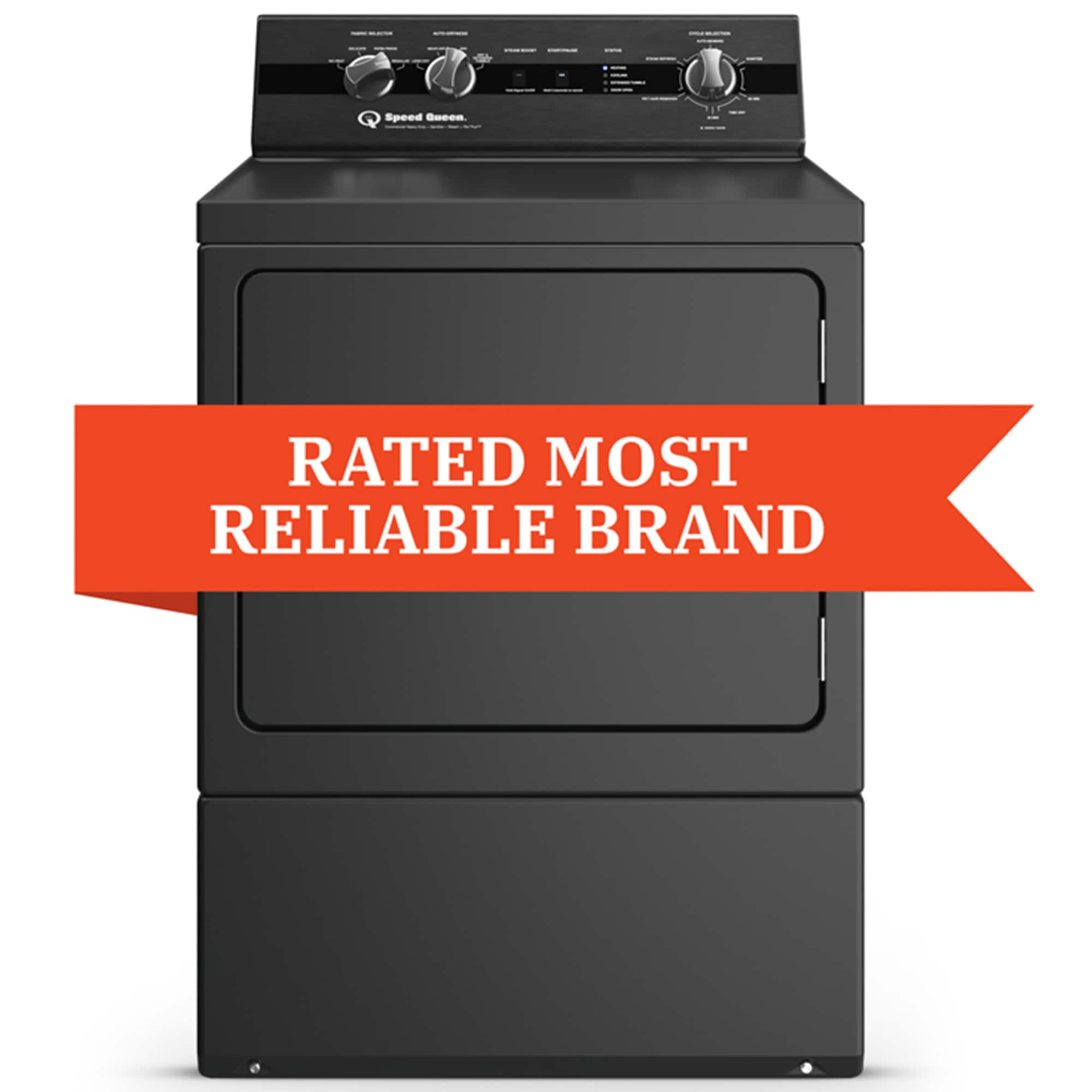 Speed Queen DC5 27 in. 7.0 cu. ft. Gas Dryer with Pet Plus Cycle, Sensor Dry, Sanitize & Steam Cycle - Matte Black, Matte Black, hires