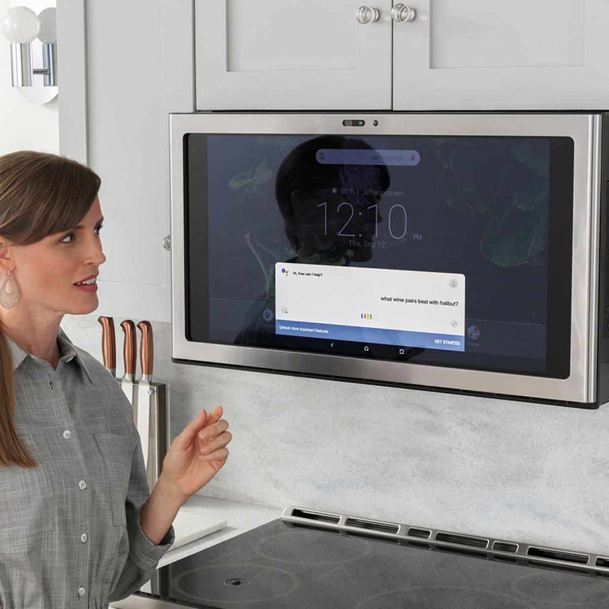 Cafe 30 in. 5.7 cu. ft. Smart Air Fry True European Convection Slide-In Electric Range with 5 Induction Burners - Stainless Steel, Stainless Steel, hires