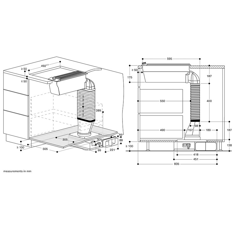 Gaggenau 200 Series 6 in. Convertible Downdraft with 3 Fan Speeds - Black, , hires