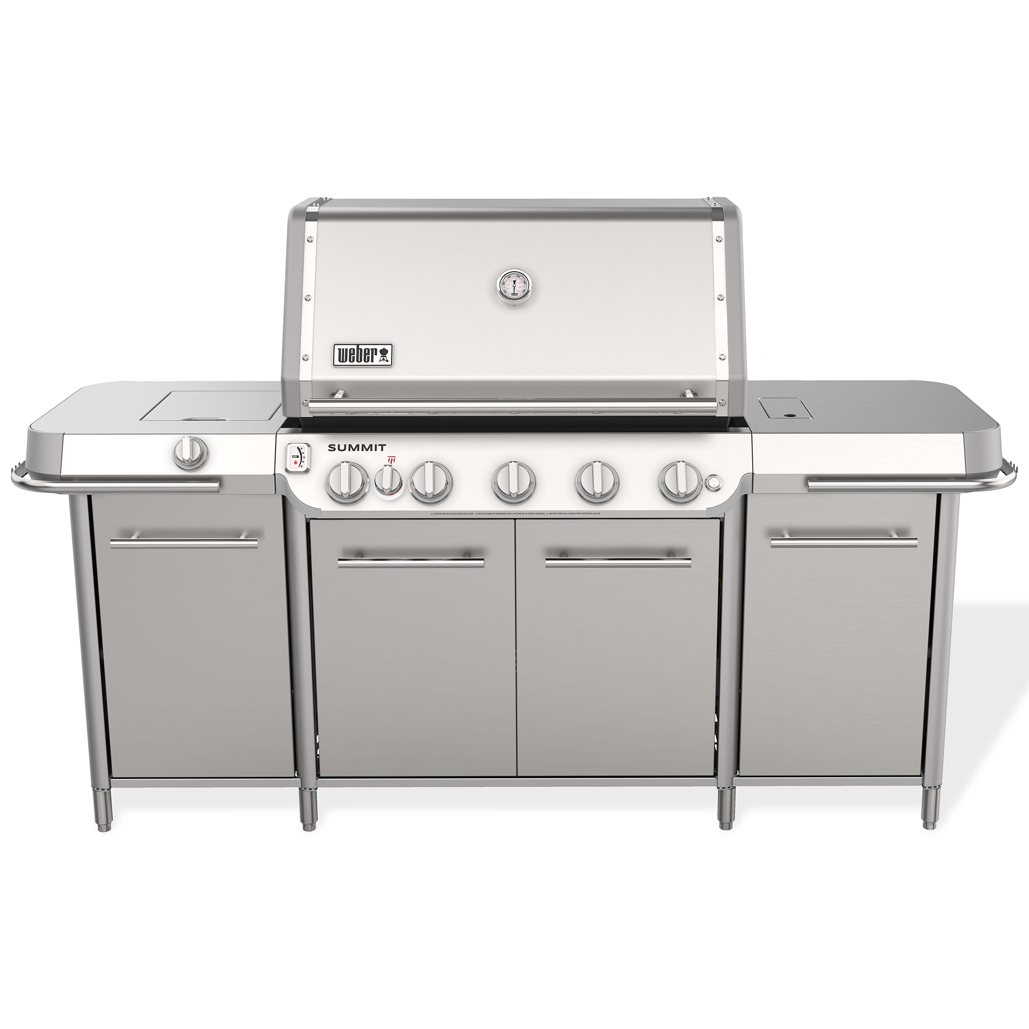 Weber Summit GC38 S Series 5-Burners Liquid Propane Gas Grill with Side Burner, Rotisserie & Smoker Box - Stainless Steel, , hires