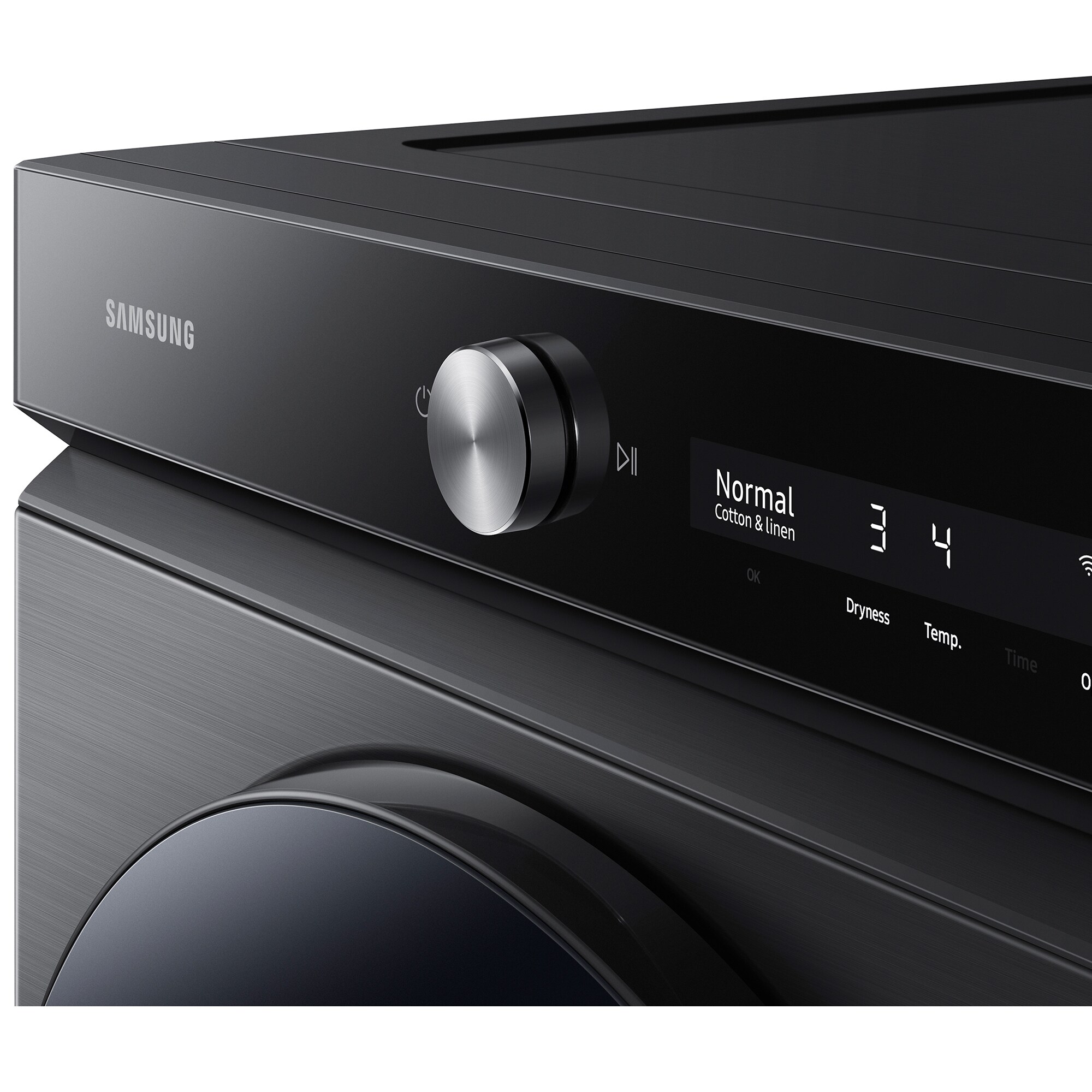 Samsung Bespoke 27 in. 7.6 cu ft. Smart Stackable Gas Dryer with Super Speed Dry, AI Smart Dial, Sensor Dry, Sanitize & Steam Cycle - Brushed Black, Brushed Black, hires