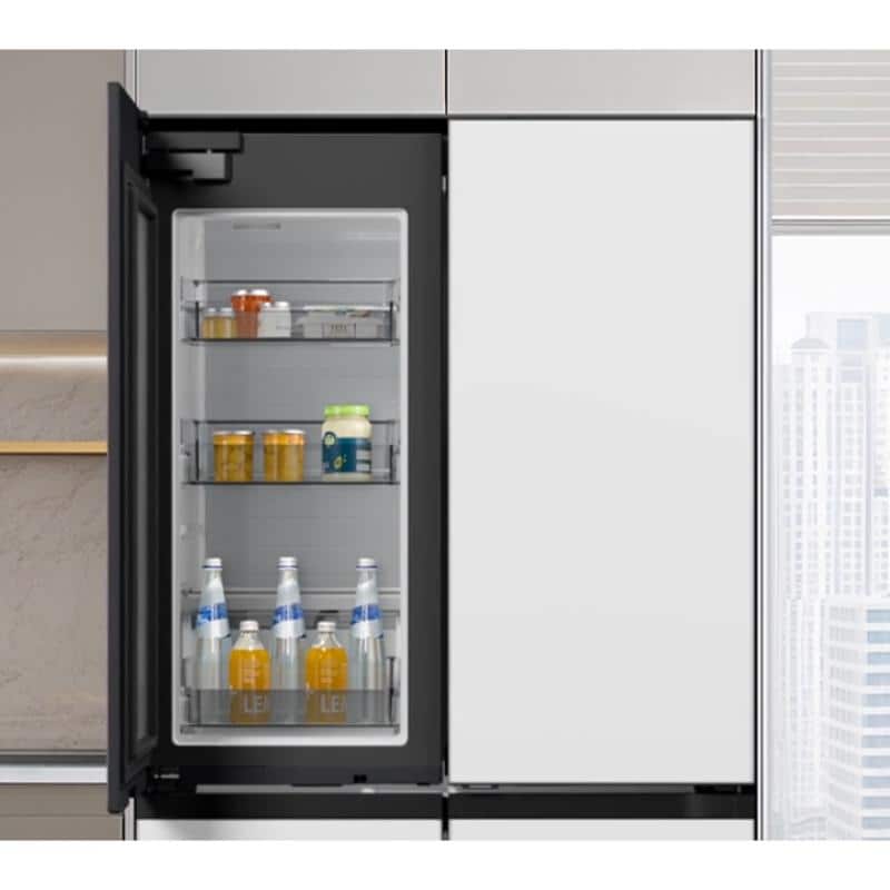 Samsung Bespoke 36 in. 22.8 cu. ft. Smart Counter Depth 4-Door French Door Refrigerator with Internal Water Autofill Pitcher - White Glass, White Glass, hires
