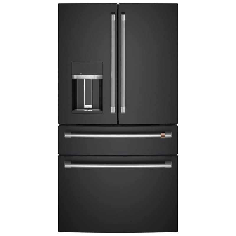 Cafe 36 in. 27.8 cu. ft. Smart 4-Door French Door Refrigerator with Ice & Water Dispenser - Matte Black, Matte Black, hires