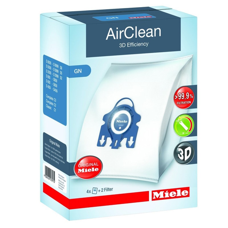 Miele GN AirClean 3D Efficiency Dustbags plus Pre-Motor Filter & Microfilter, , hires