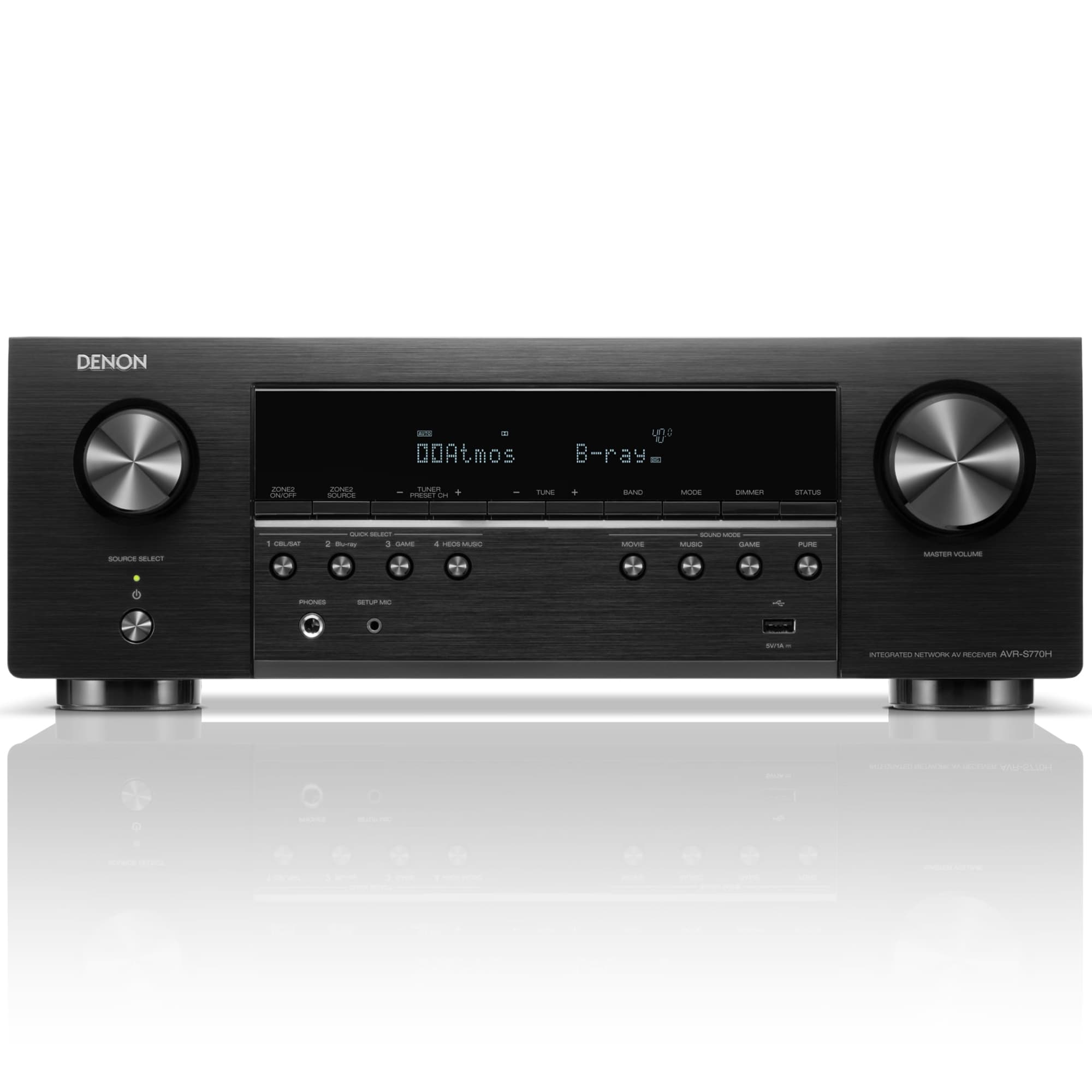 Denon 7.2 Ch. 75W 8K AV Receiver with Built-In HEOS - Black, , hires