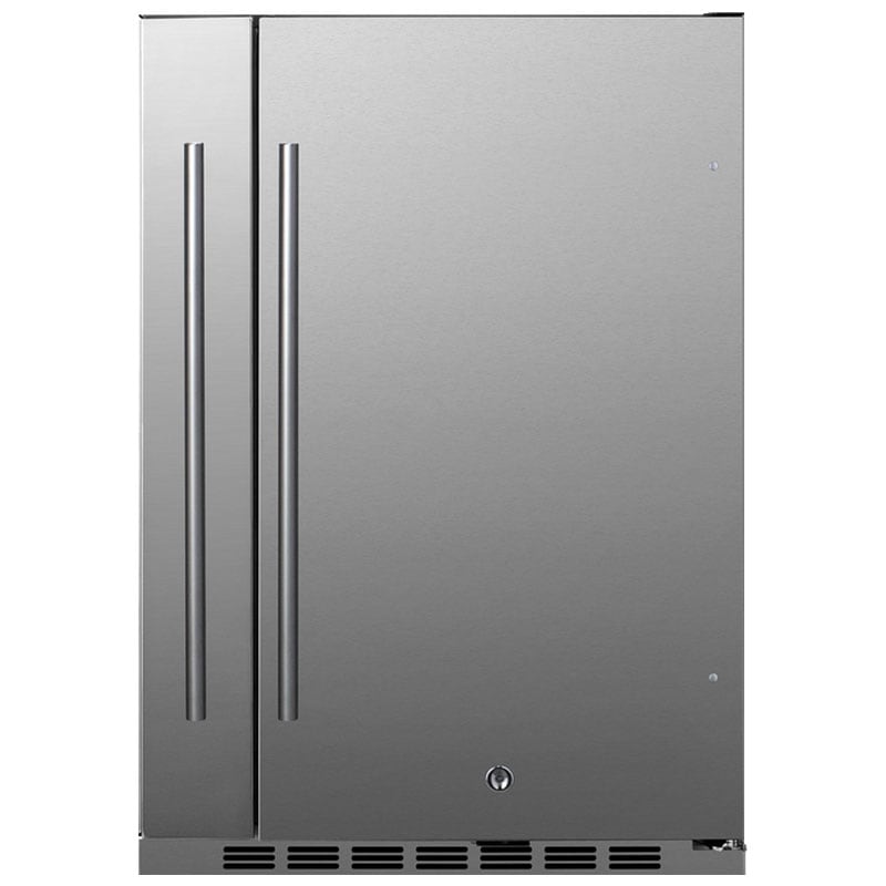 Summit 24 in. 3.1 cu. ft. Undercounter Refrigerator with Slide-Out Storage Compartment - Stainless Steel, , hires