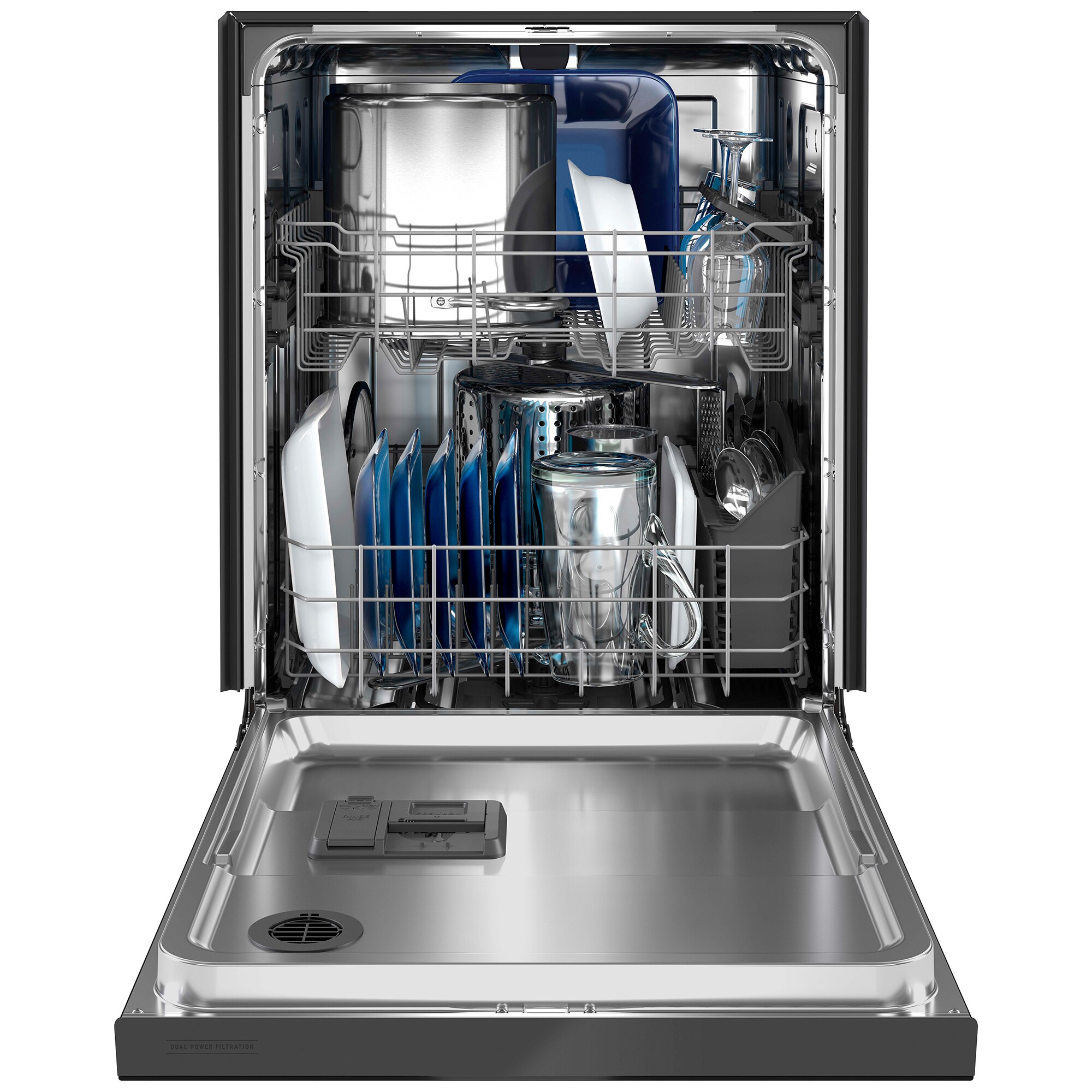 Maytag 24 in. Front Control Dishwasher with 50 dBa Sound Level & Pocket - Black, Black, hires