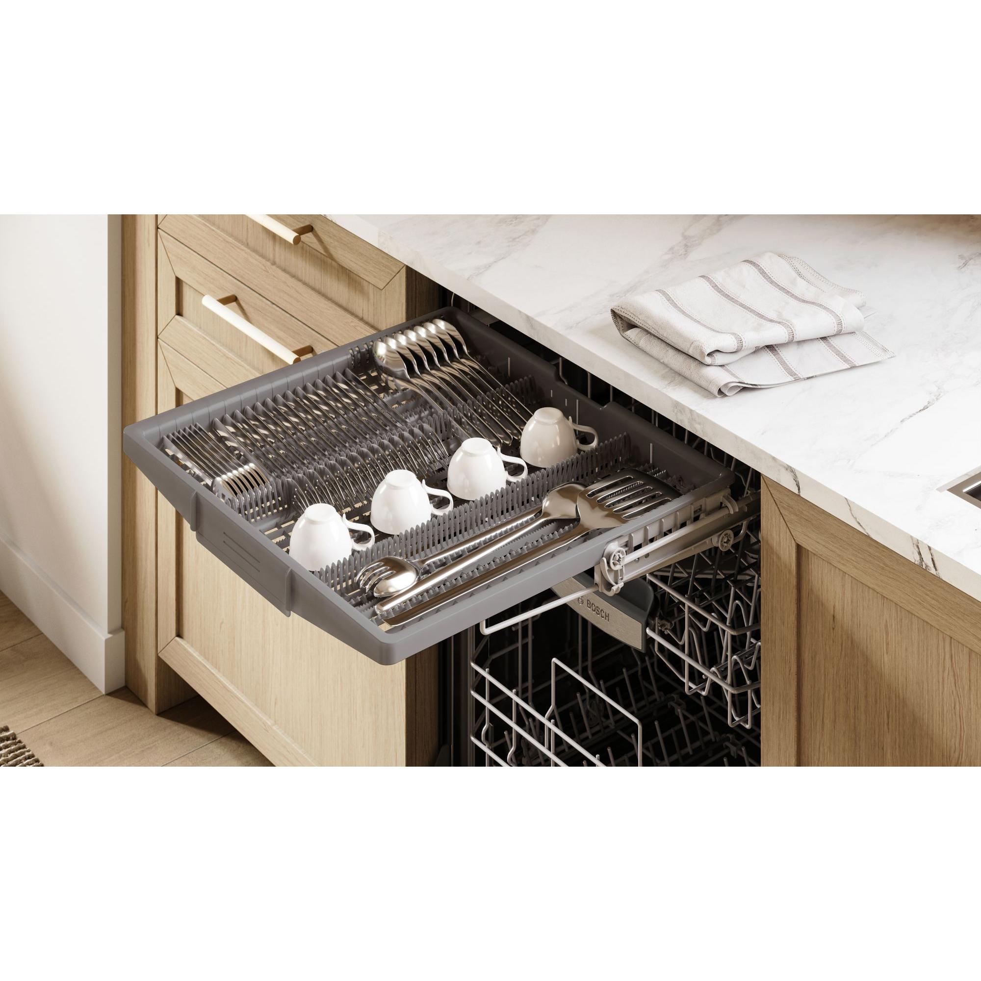 Bosch 800 Series 24 in. Top Control Smart Dishwasher with 42 dBA Sound Level, 3rd Rack, CrystalDry & Pocket Handle - Stainless Steel, , hires