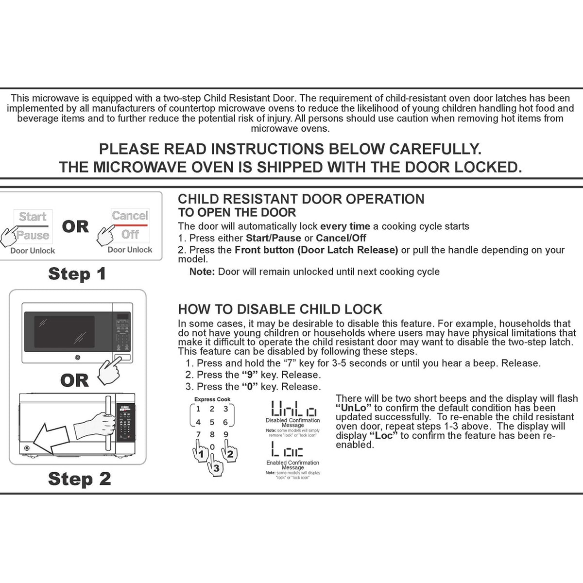 GE 22 in. 1.6 cu. ft. 1150W Countertop Microwave with Sensor Cooking - Black, Black, hires