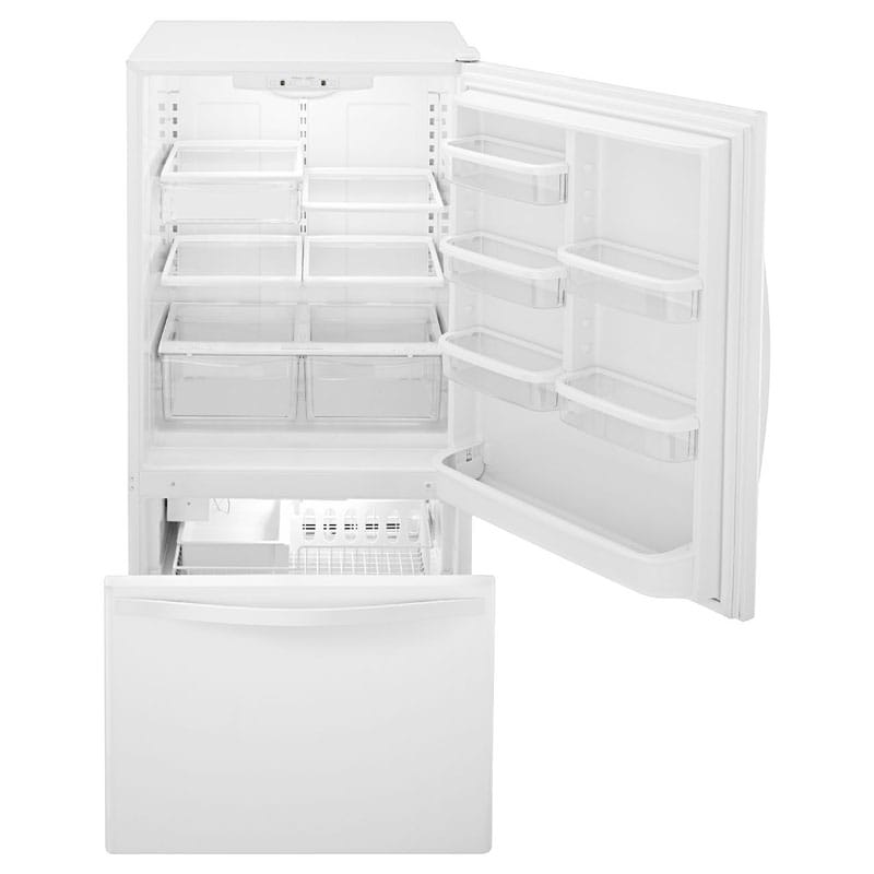 Whirlpool 30 in. 18.7 cu. ft. Bottom Freezer Refrigerator with Ice Maker - White-on-White, White on White, hires