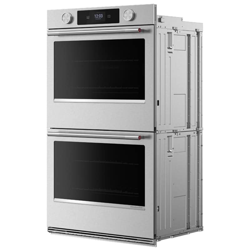KitchenAid 30 in. 10.0 cu. ft. Smart Front Control Steam Electric Double Wall Oven with True European Convection - Stainless Steel with PrintShield Finish, , hires