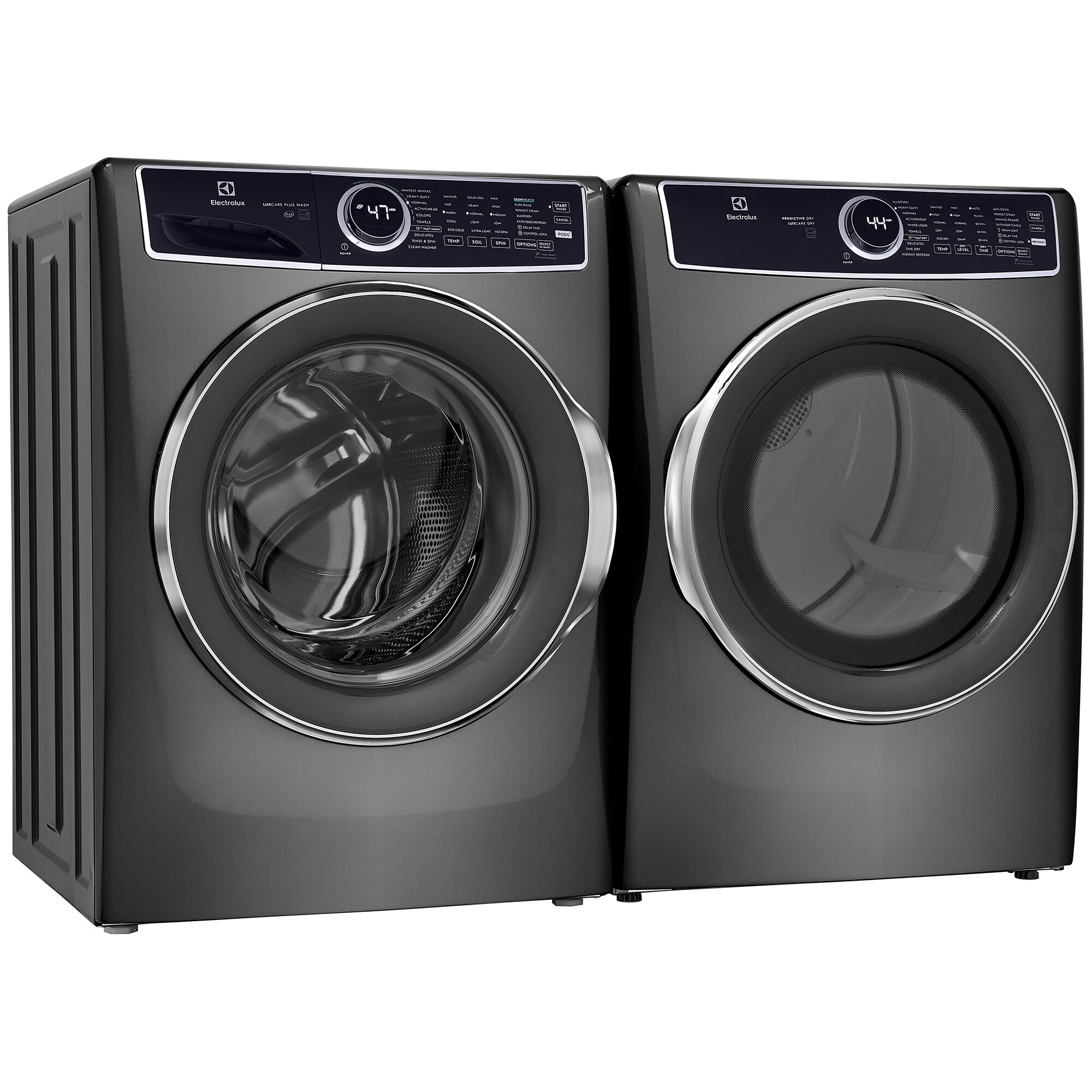 Electrolux 500 Series 27 in. 8.0 cu. ft. Stackable Electric Dryer with Predictive Dry, Instant Refresh, Perfect Steam & Sanitize Cycle - Titanium, Titanium, hires