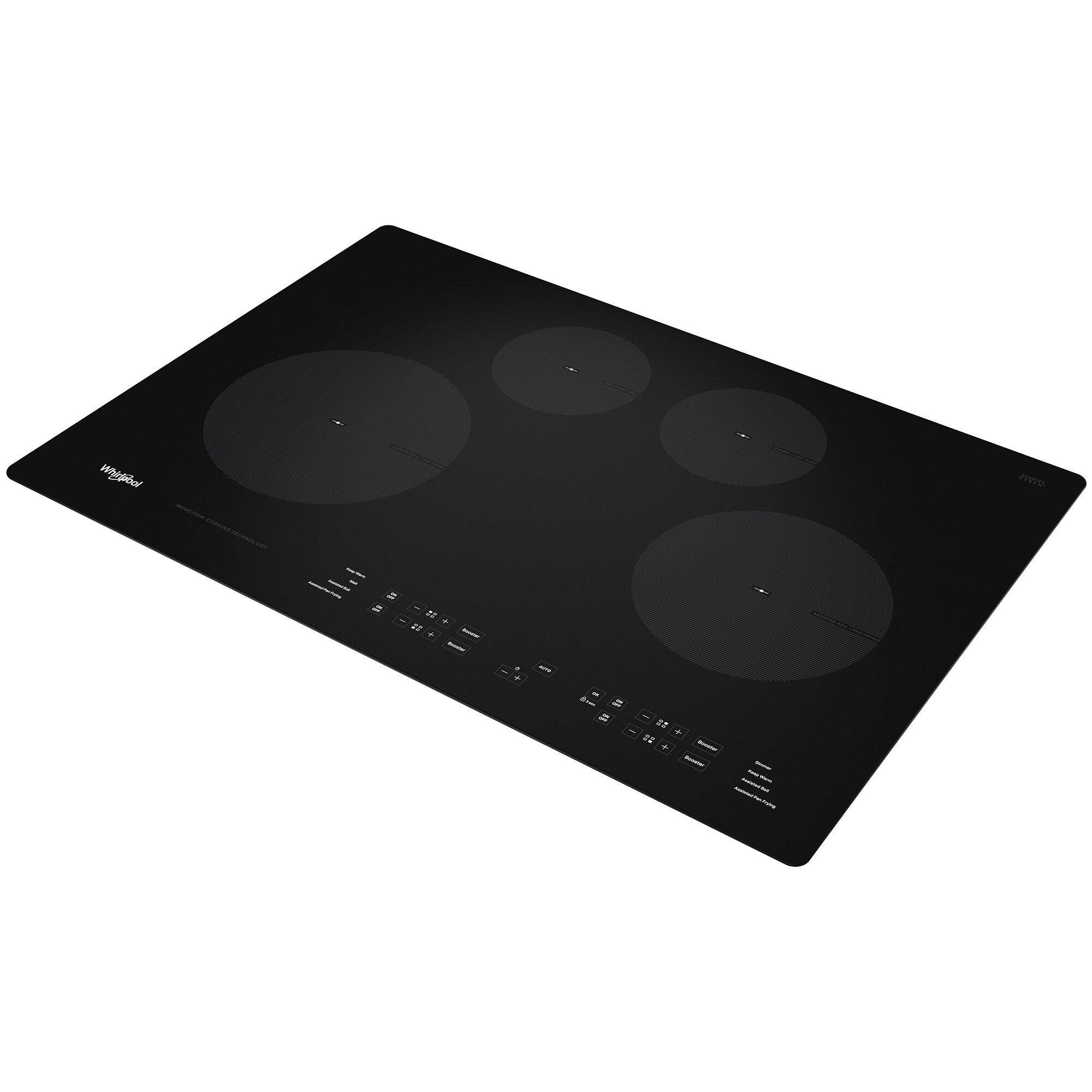 Whirlpool 30 in. 4-Burner Induction Cooktop with Simmer Burner & Power Burner - Black, , hires