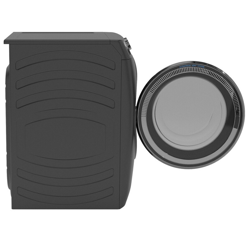 GE 28 in. 5.0 cu. ft. Smart Stackable Front Load Washer with OdorBlock, Sanitize Cycle & Steam Cycle - Carbon Graphite, Carbon Graphite, hires