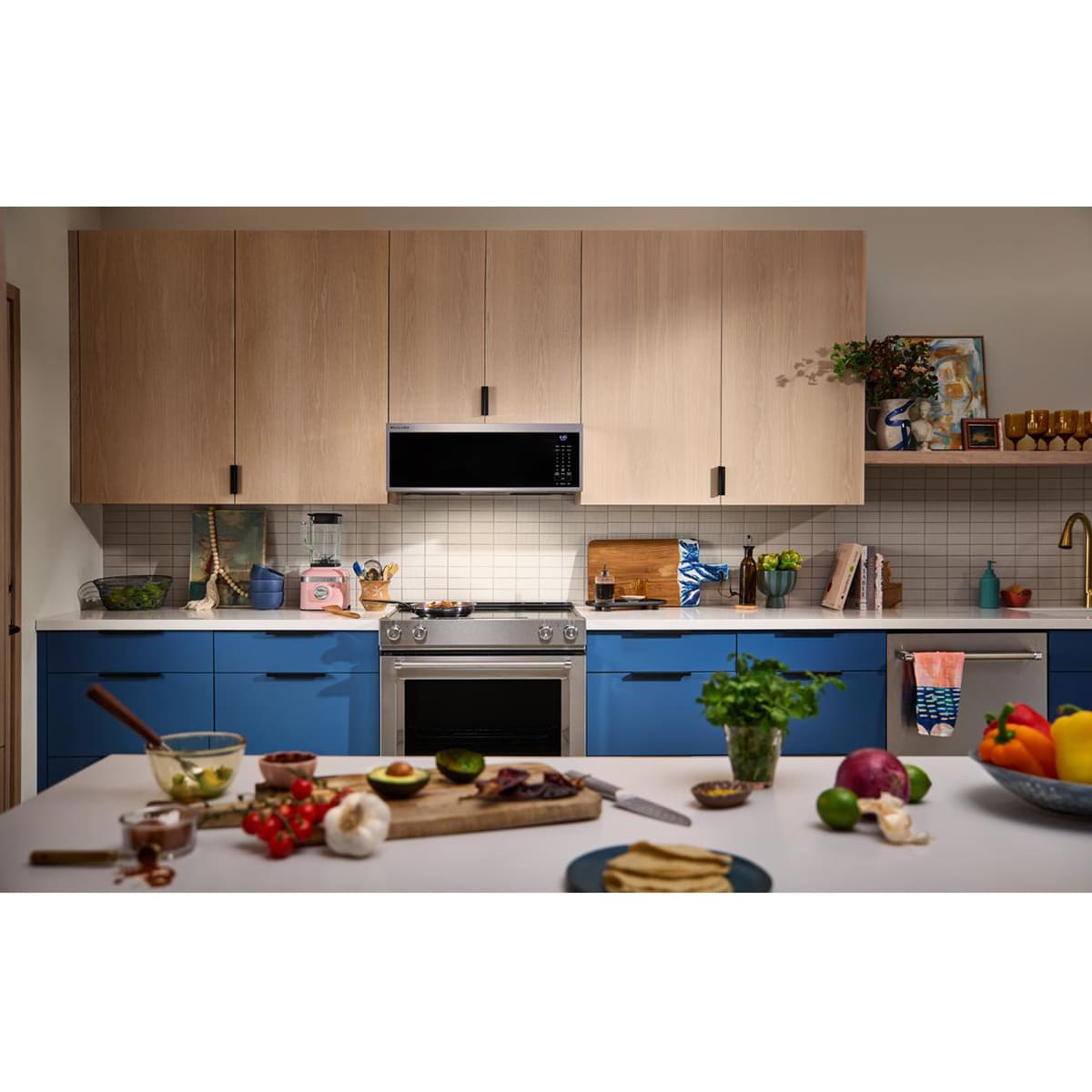 KitchenAid 30 in. 1.1 cu. ft. 1000W Low Profile Smart Over-the-Range Microwave with 600 CFM & Sensor Cooking - Fingerprint Resistant Stainless, , hires