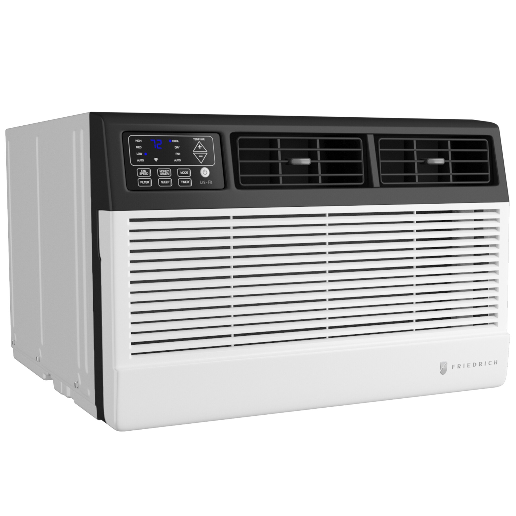 Friedrich Uni-Fit Series 14,000 BTU 230V Smart Through-the-Wall Air Conditioner with Electric Heat, 3 Fan Speeds, Remote Control - White, , hires