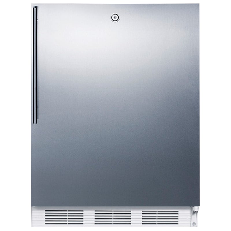 Summit 24 in. 5.1 cu. ft. ADA Compliant Undercounter Refrigerator with Professional Handle & Factory Installed Lock - Stainless Steel, , hires