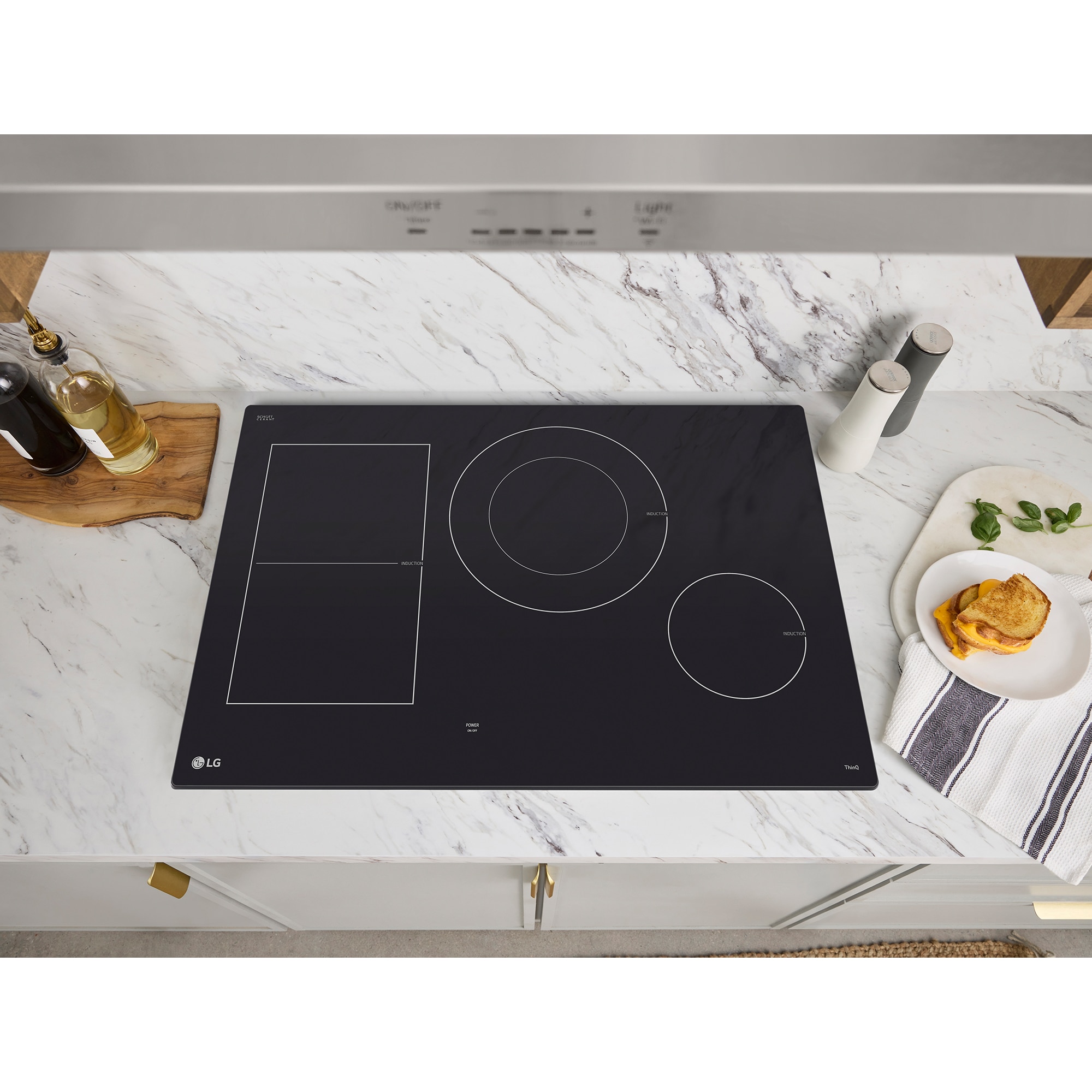 LG 30 in. 4-Burner Smart Induction Cooktop with SmoothTouch Controls, Simmer Burner & Power Burner - Black, , hires