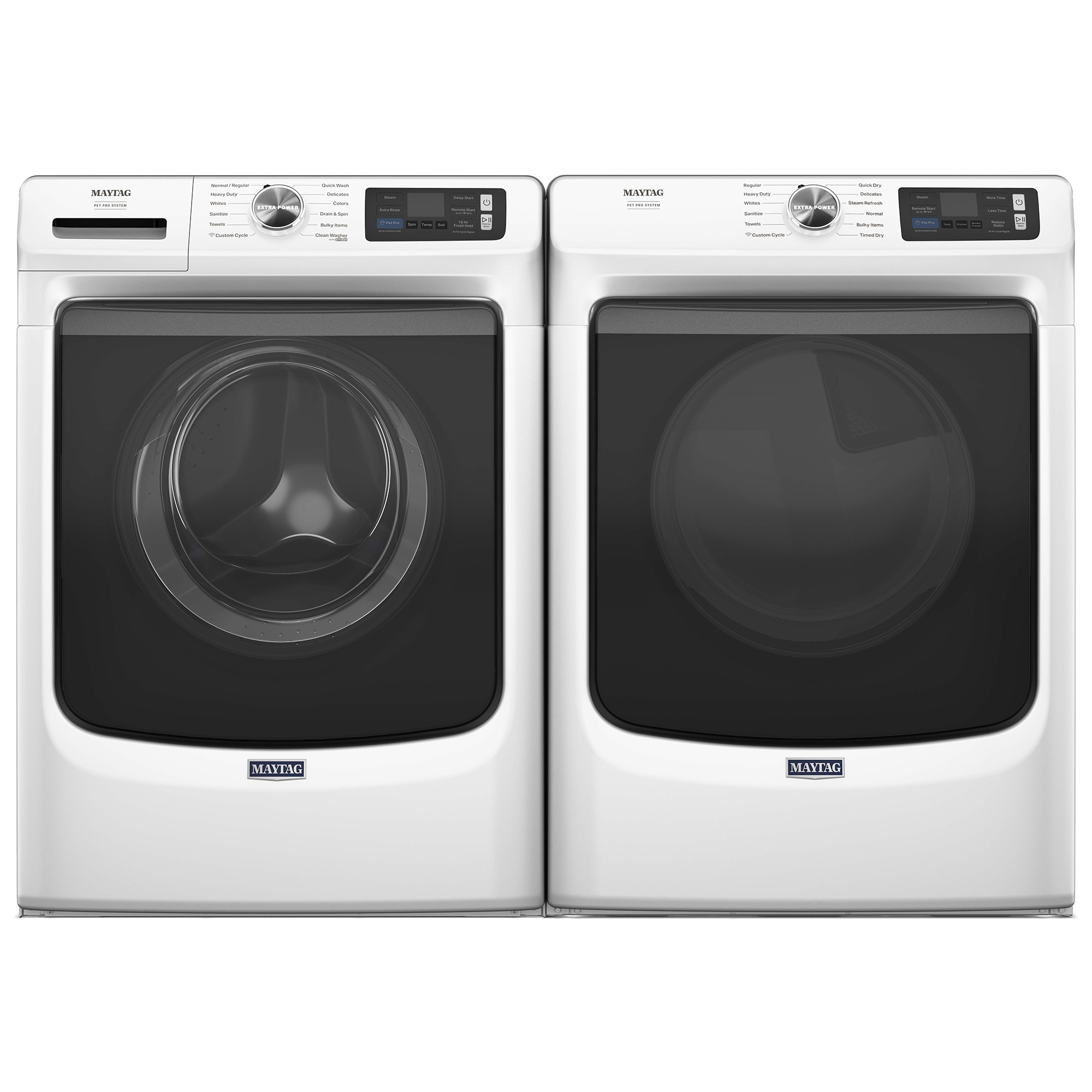 Maytag Pet Pro 27 in. 7.4 cu. ft. Smart Stackable Electric Dryer with Sensor Dry, Sanitize & Steam Cycle - White, White, hires