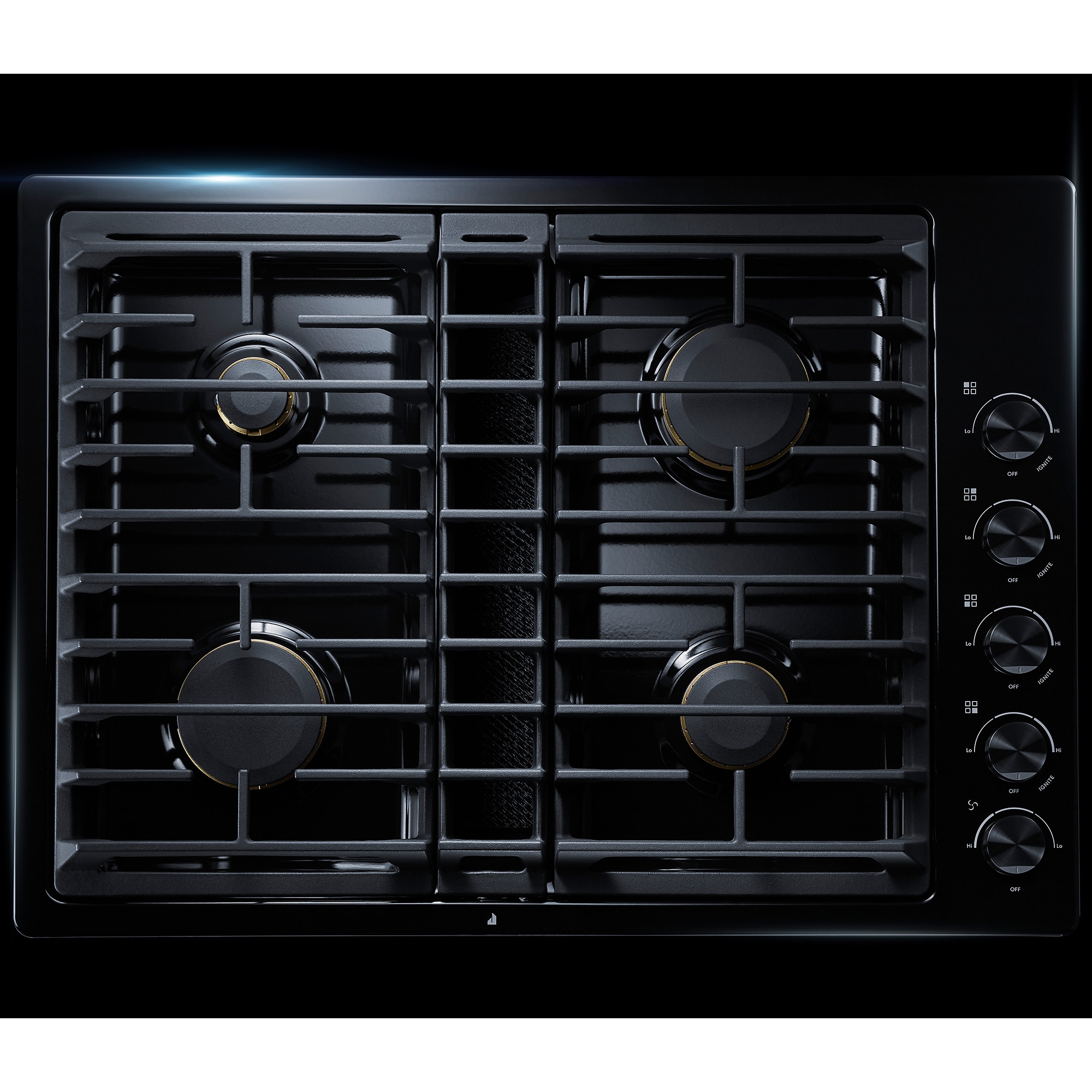JennAir 30 in. 4-Burner Natural Gas Cooktop with Downdraft & Power Burner - Black, , hires